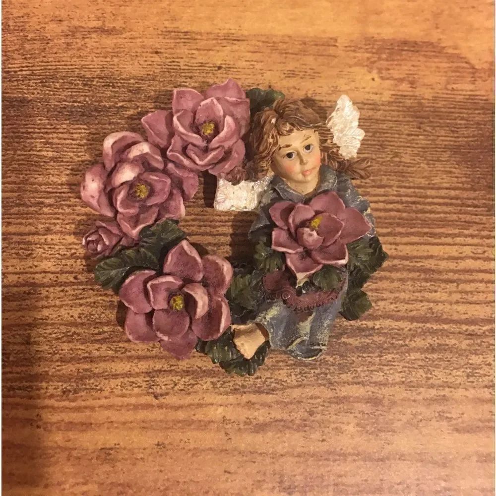 Vintage Floral Angel Pin Brooch